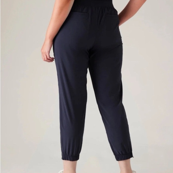 Athleta Brooklyn Heights High Rise Jogger Pants Travel Work Comfort Blue 16 - Picture 2 of 11